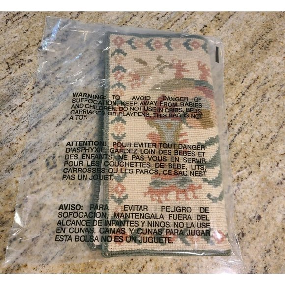 Old Wool Needlepoint Pillow Cover Peacock Athens Greece Nat. Welfare Org 11x12 - Picture 12 of 12